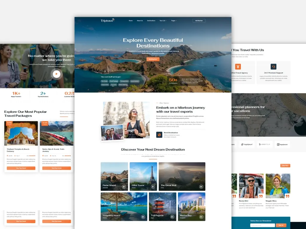 website travel dan tour profesional untuk bisnis wisata