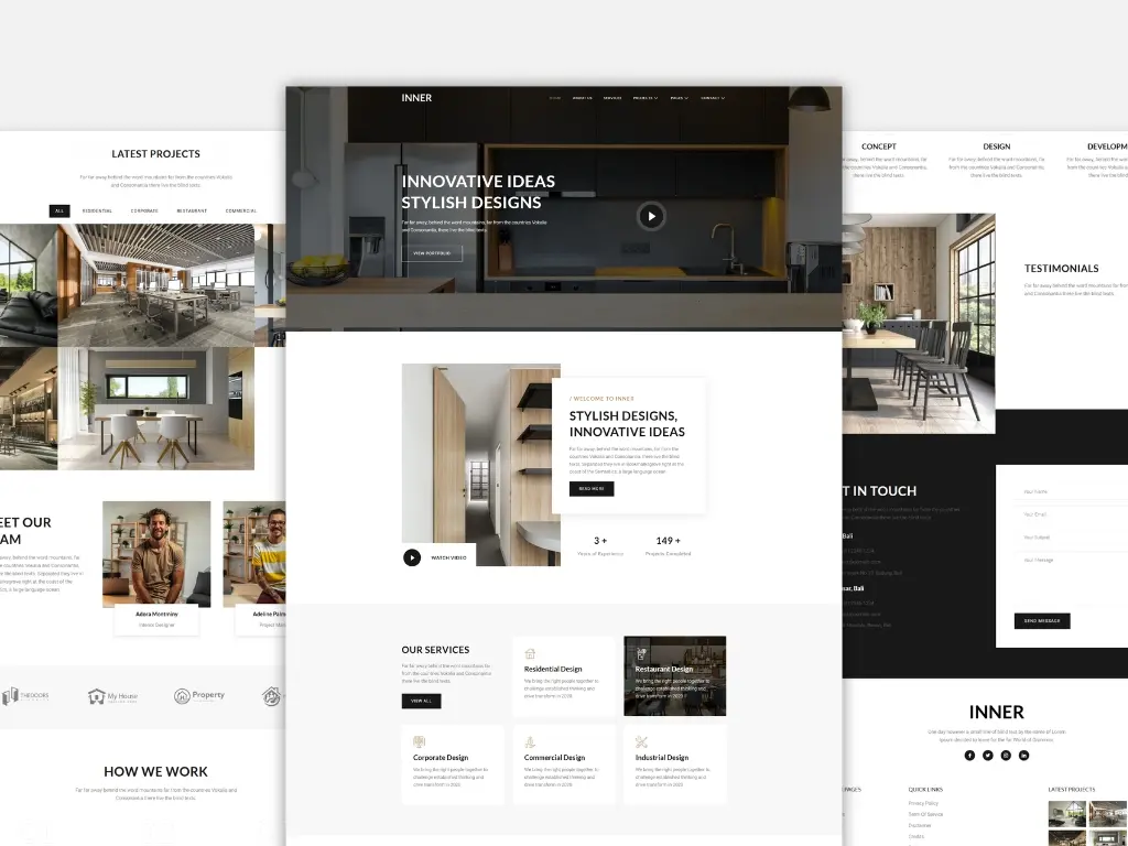 website interior design profesional company profile modern