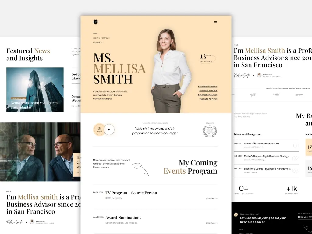 website personal branding profesional business consultant