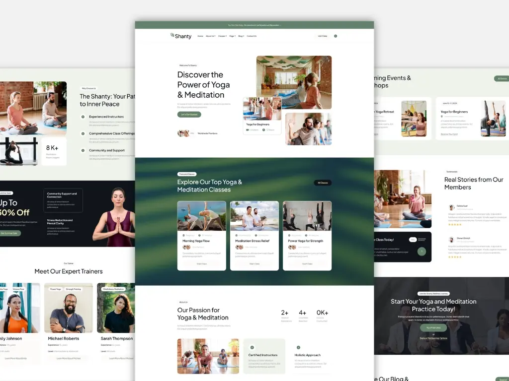 website yoga dan meditation profesional untuk bisnis wellness